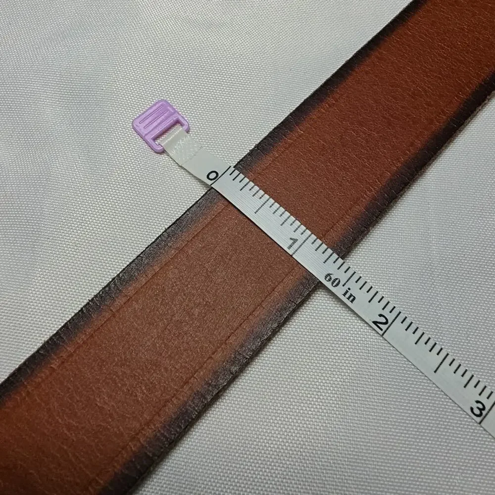 Men's LUCKY BRAND Leather Belt Brown Bronze Buckle BKM00012 Sizes 40/42